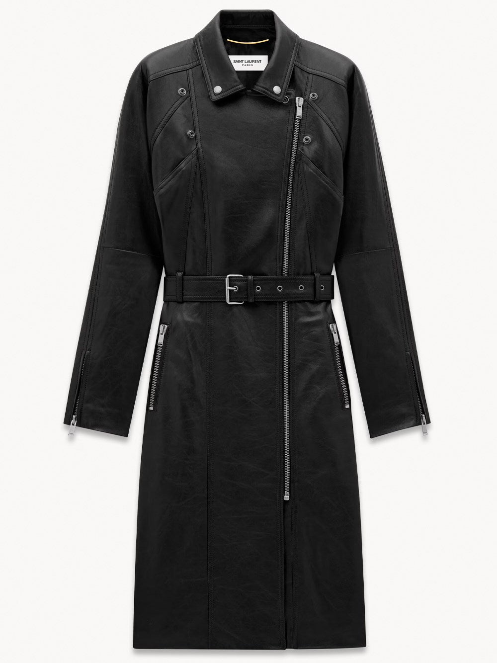 Saint Laurent Women Leather Coat SAINT LAURENT