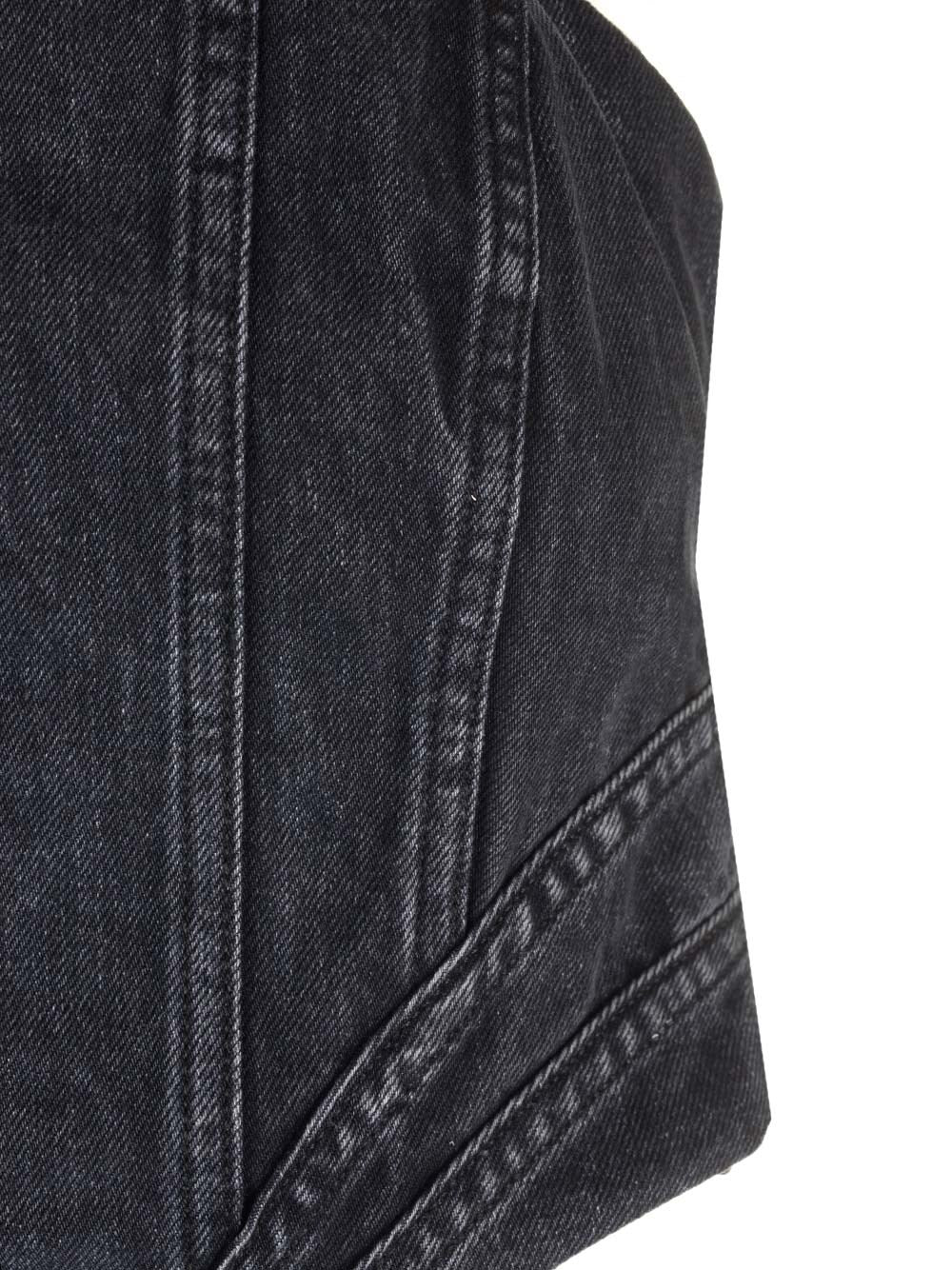 Amiri Women Faded Black Denim Corset AMIRI