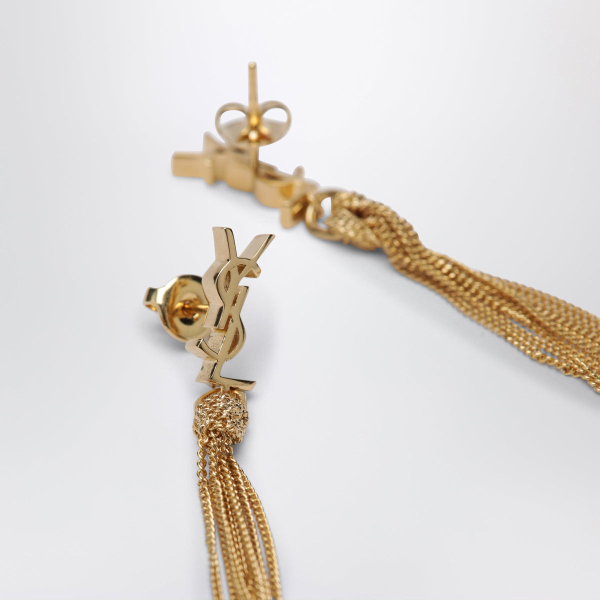 Saint Laurent Cassandre Pendant Earrings In Gold-Tone Metal Women Women SAINT LAURENT