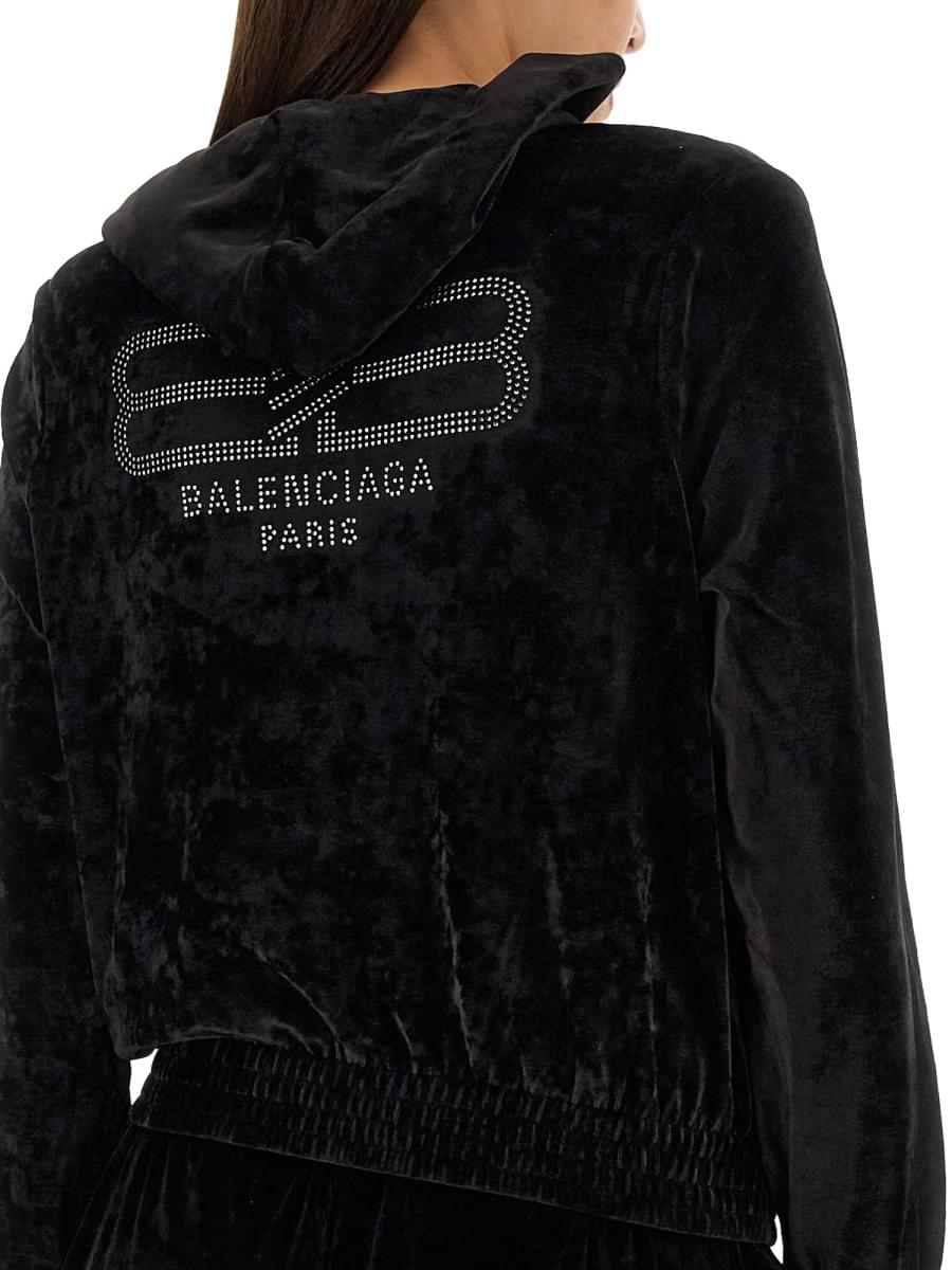 Balenciaga Women Bb Paris Zippered Sweatshirt BALENCIAGA