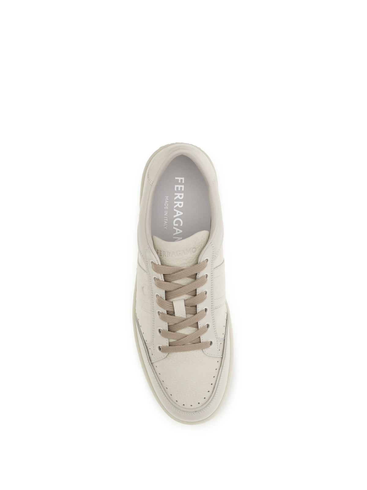 Ferragamo Men Leather Sneakers With Logo FERRAGAMO