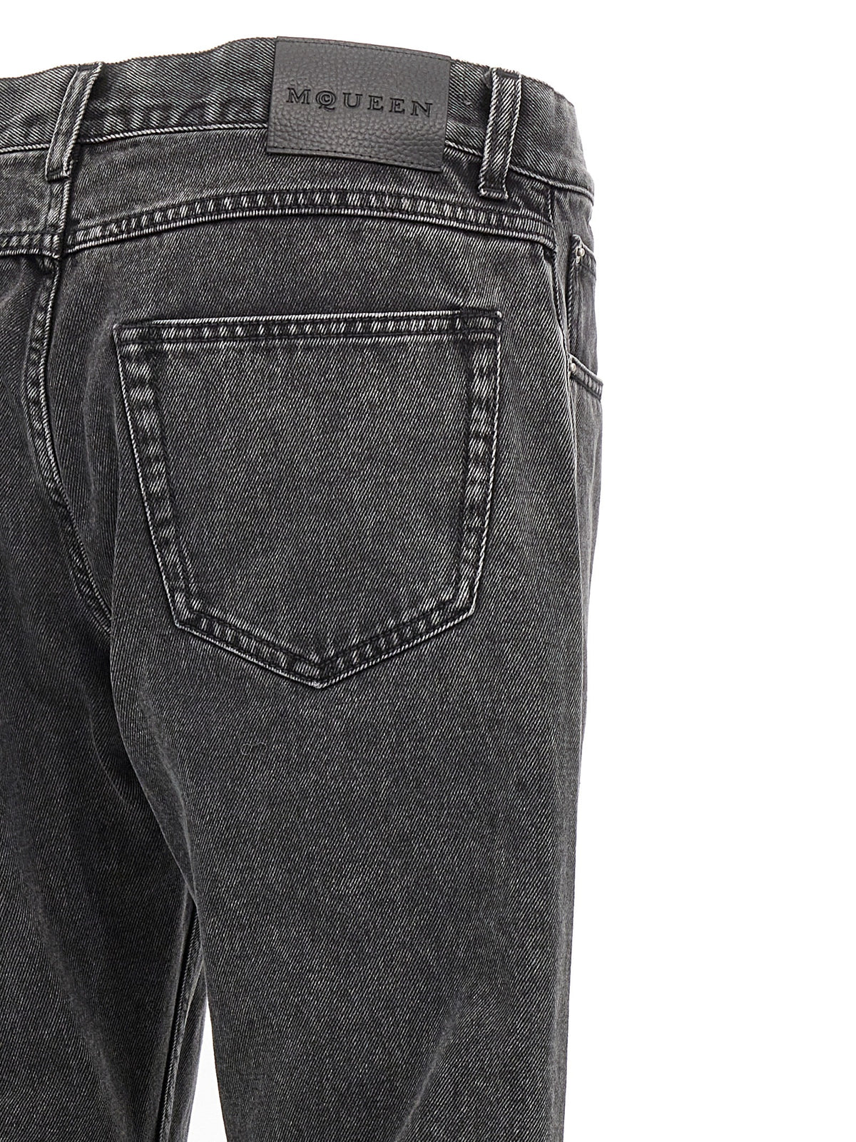 Mcqueen Men Metal Plate Jeans