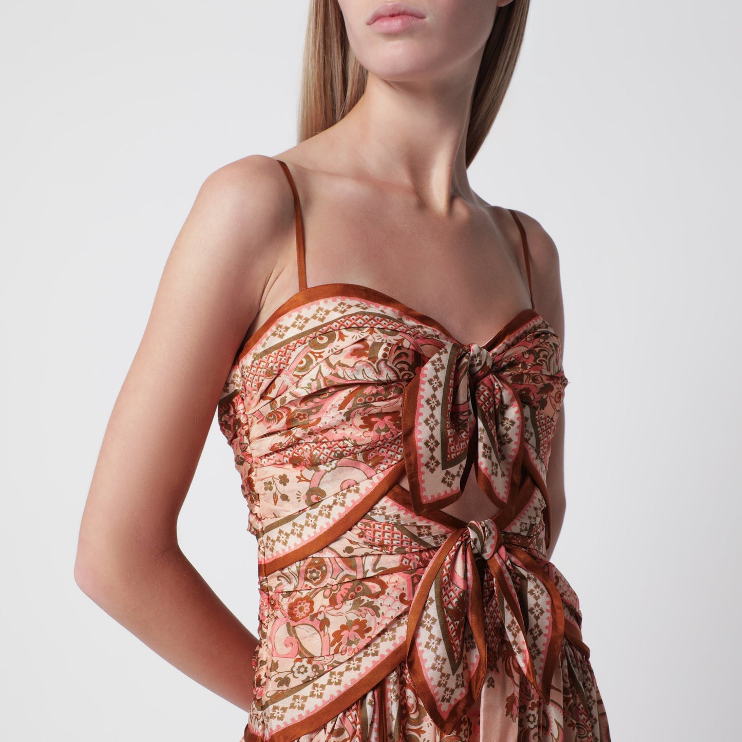 Zimmermann Aster Midi Dress With Silk Scarf Detail Women ZIMMERMANN