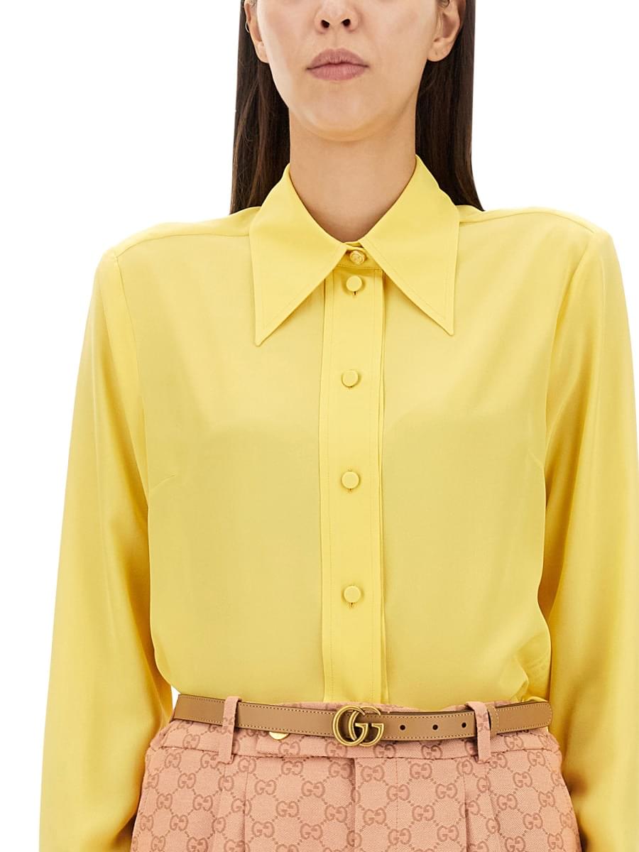 Gucci Women Crepe De Chine And Silk Shirt GUCCI