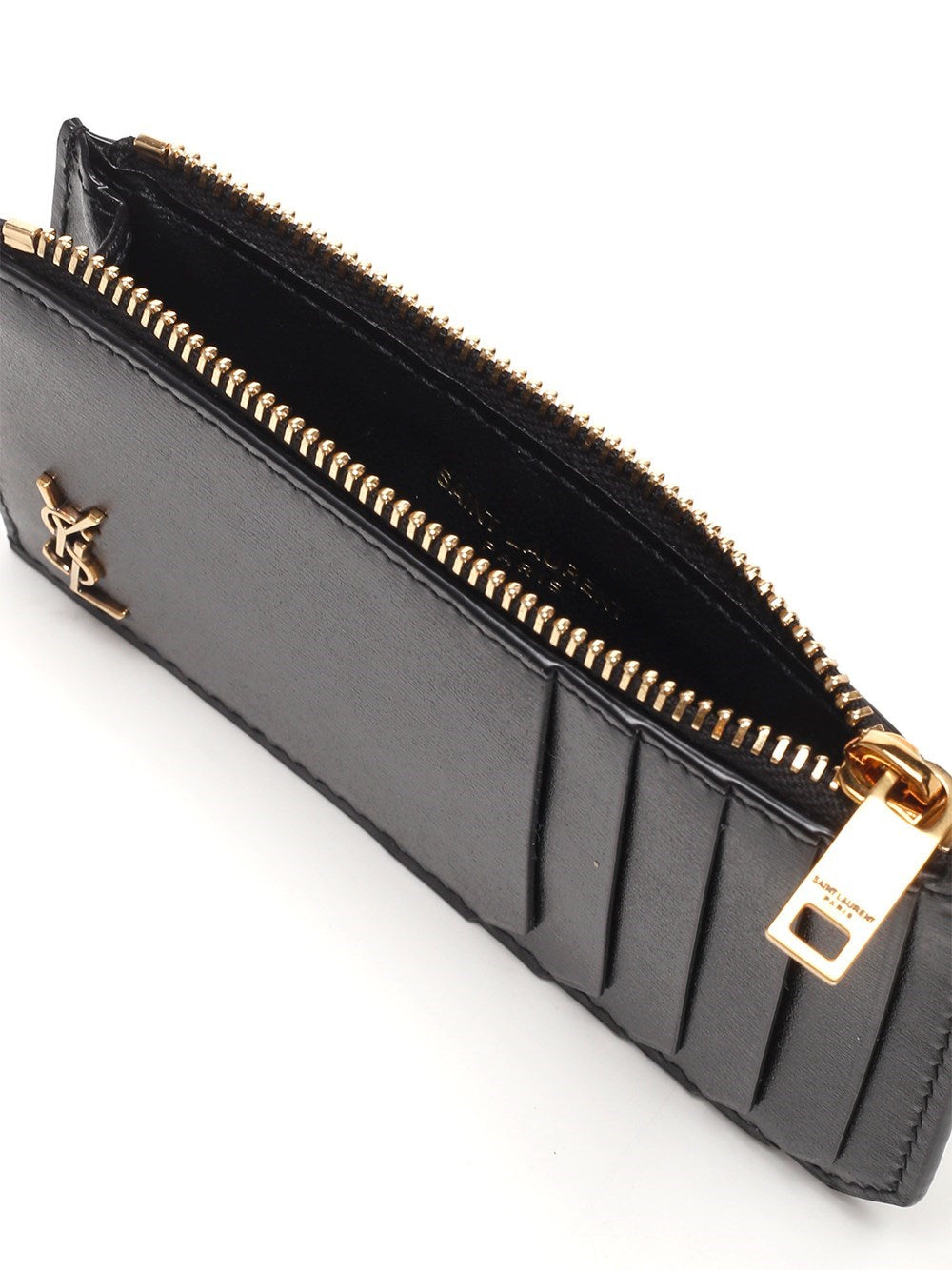 Saint Laurent Men "Fragments Tiny Cassandre" Card Holder SAINT LAURENT