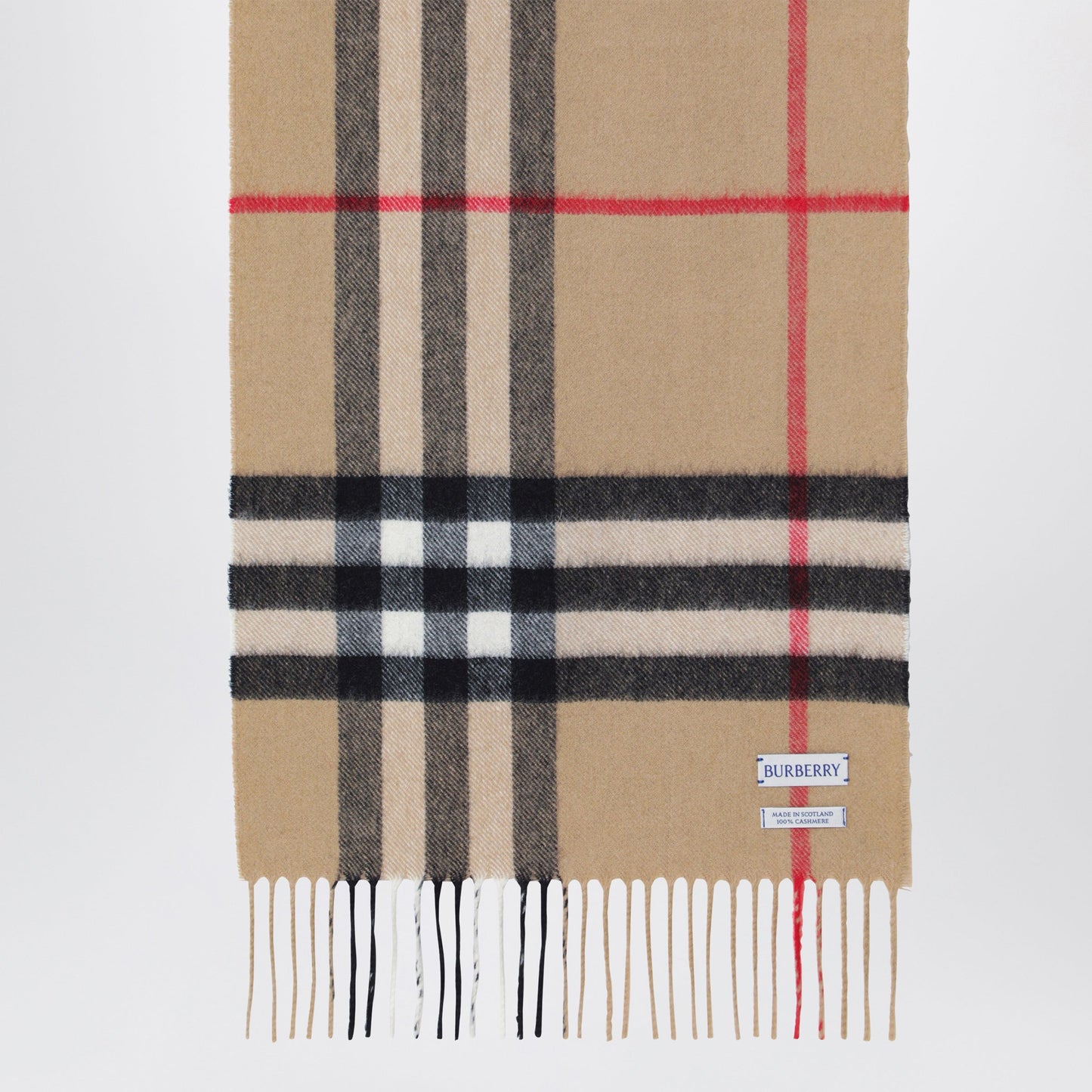 Burberry Cashmere Scarf With Check Motif Women BURBERRY
