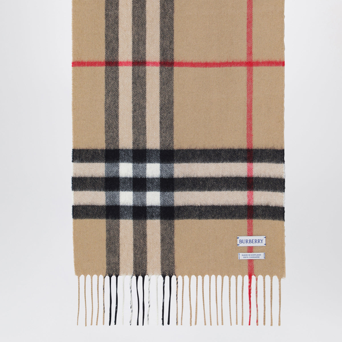 Burberry Cashmere Scarf With Check Motif Women BURBERRY