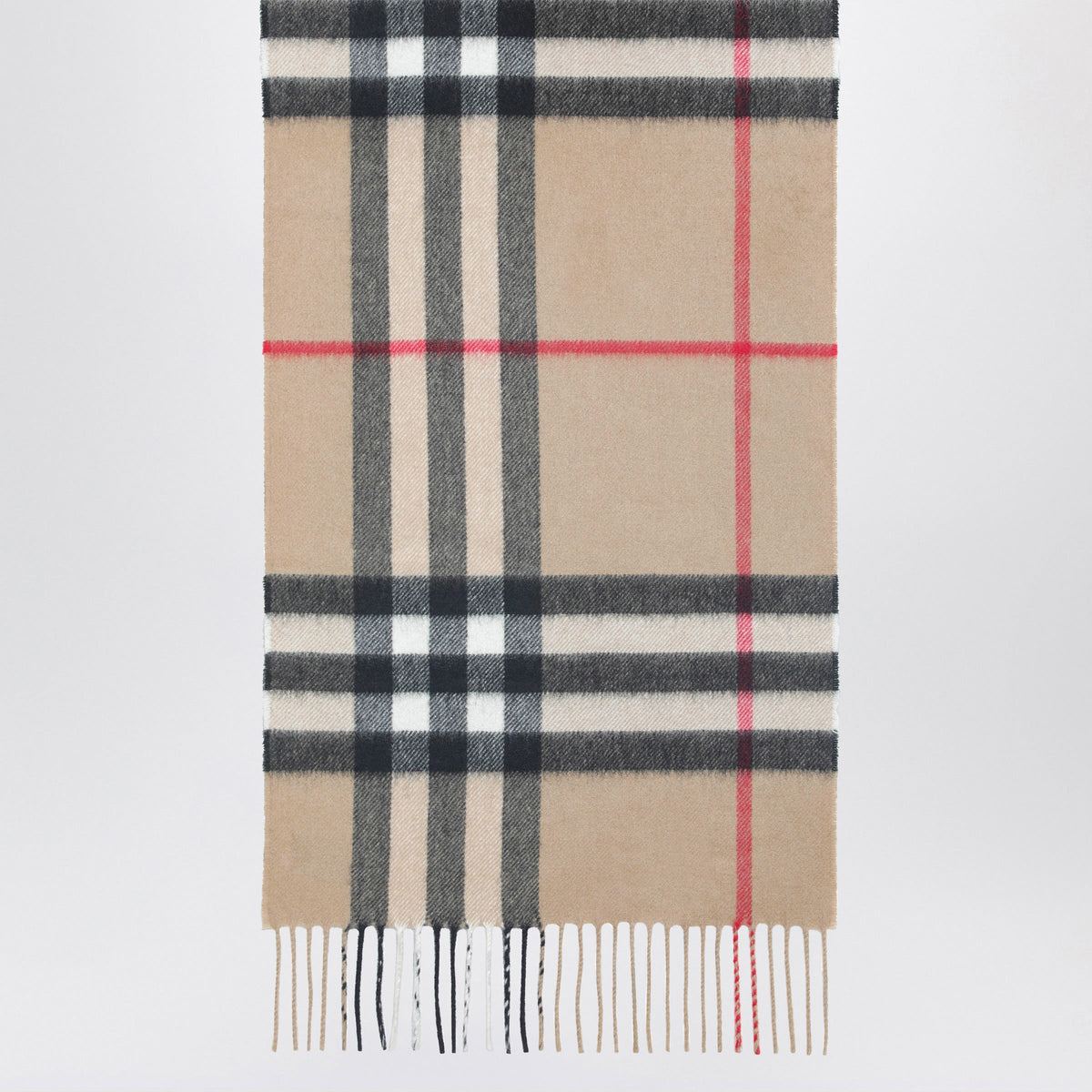 Burberry Cashmere Scarf With Check Motif Men Men BURBERRY