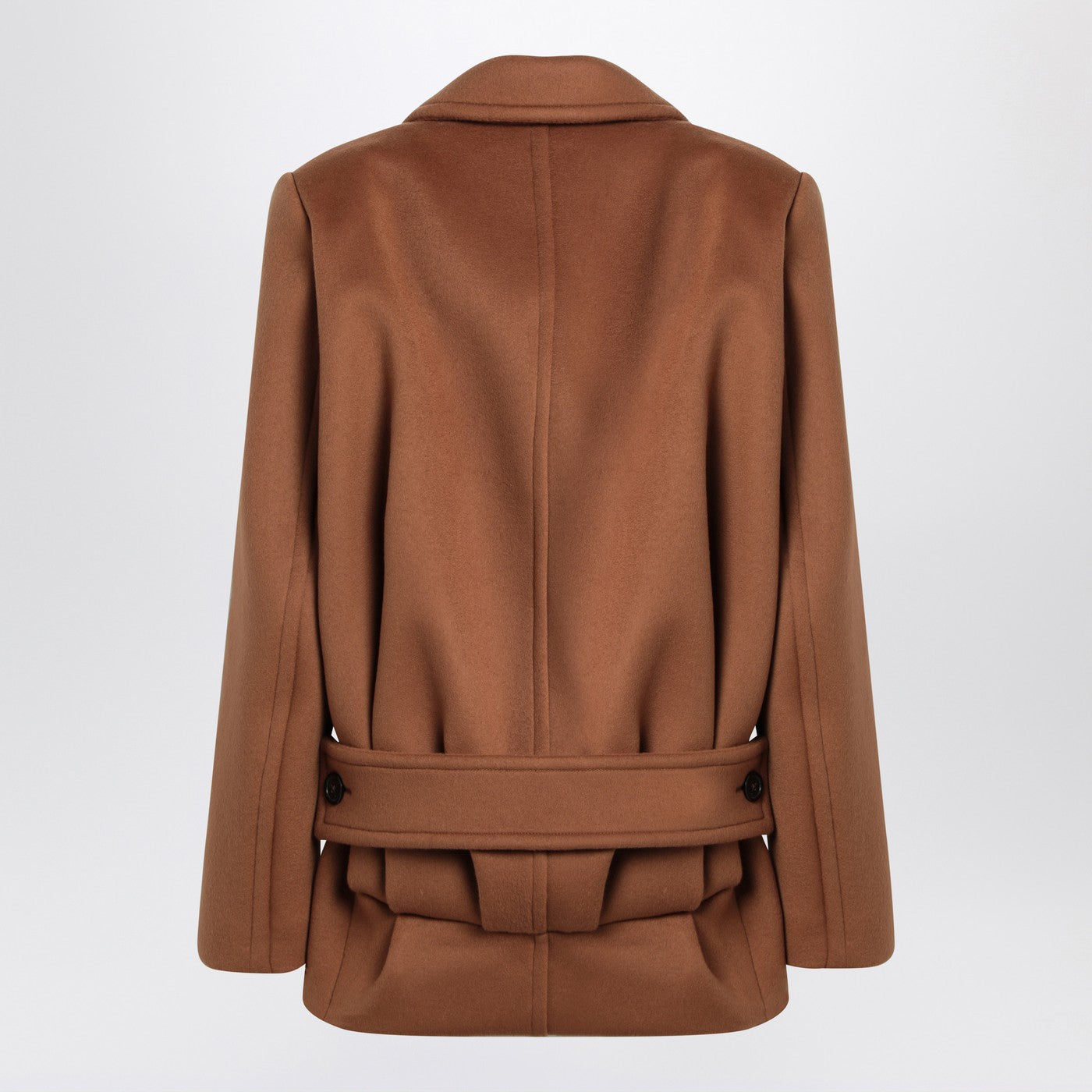 Saint Laurent Camel Wool Short Coat Women SAINT LAURENT