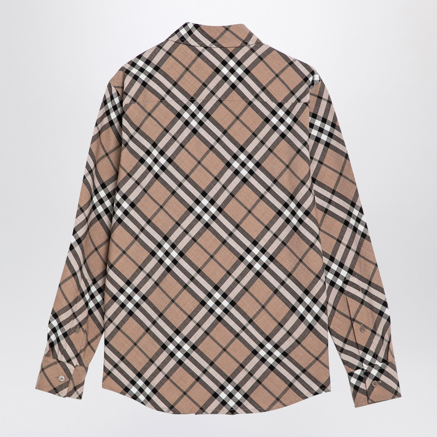 Burberry Check Pattern Wool Blend Shirt Women BURBERRY