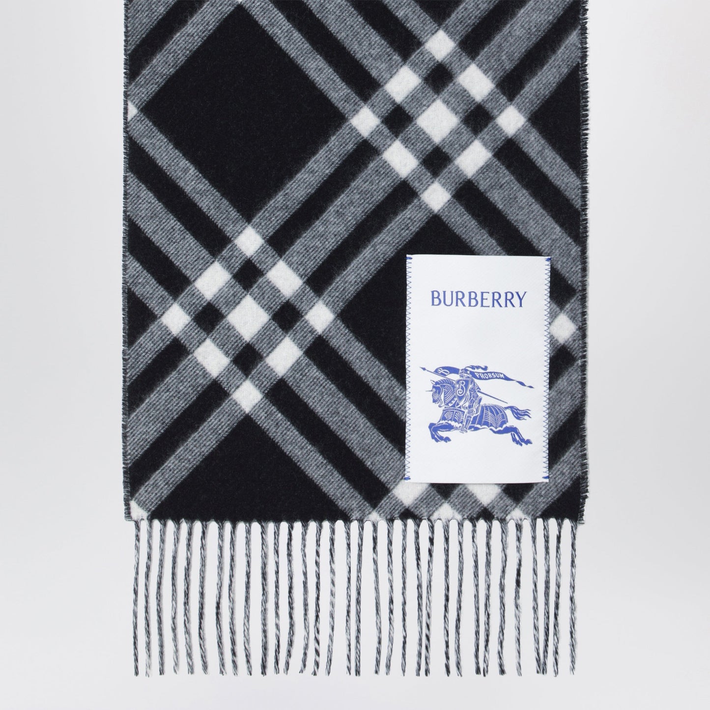 Burberry Black Check Cashmere Scarf Women BURBERRY