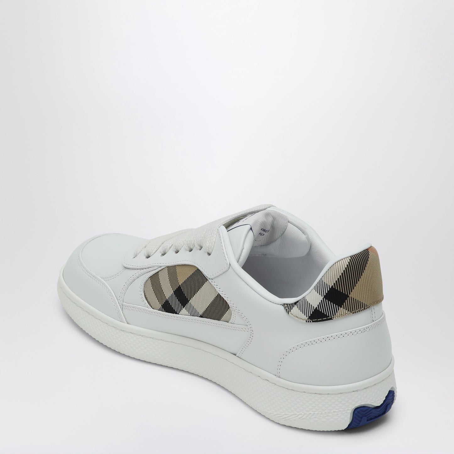 Burberry White Leather Sneaker Terrace And Check Women BURBERRY