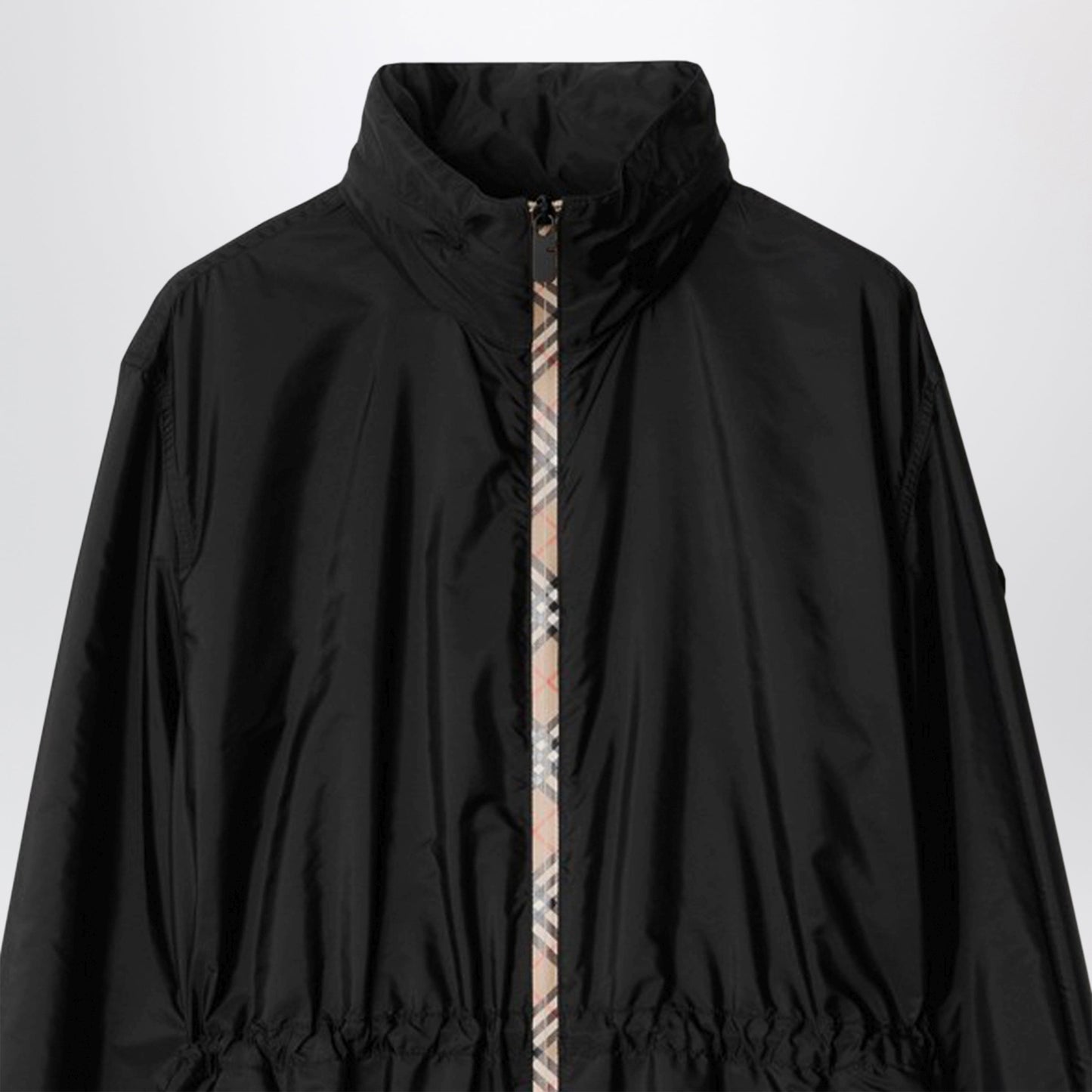 Burberry Black Nylon Zip-Up Jacket Women BURBERRY