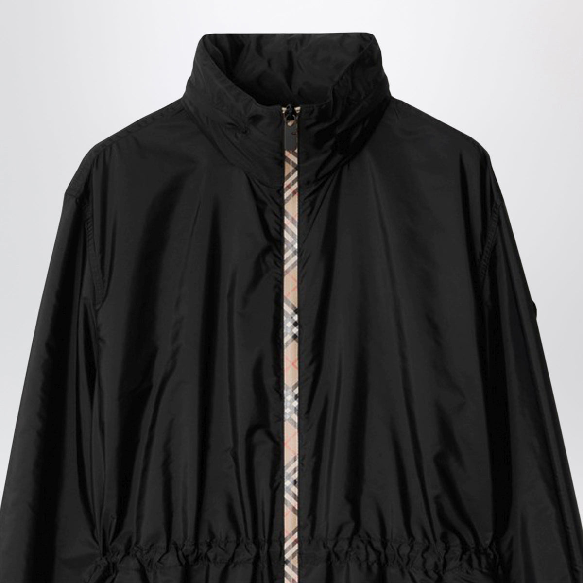 Burberry Black Nylon Zip-Up Jacket Women BURBERRY