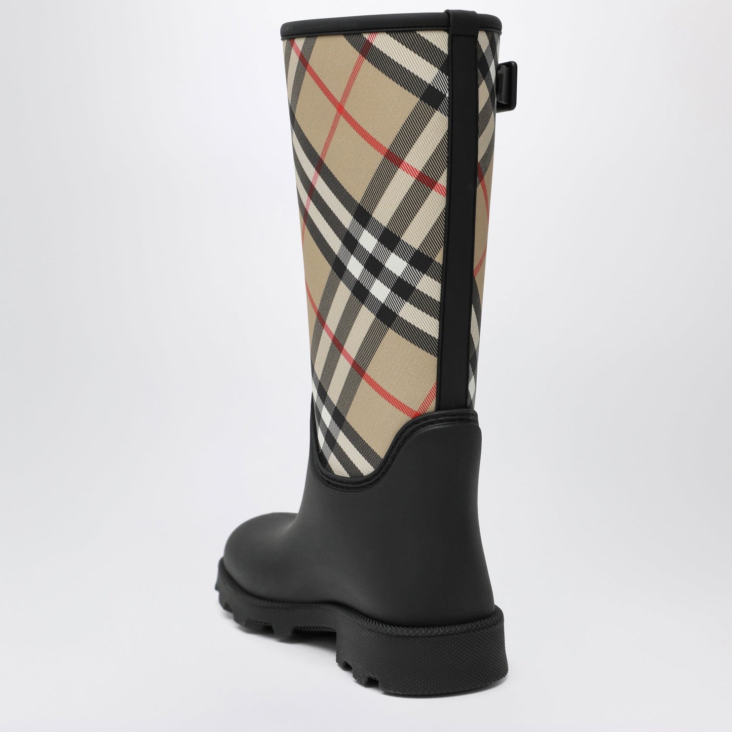 Burberry Tall Black Marsh Stamp Rubber Boots Women BURBERRY