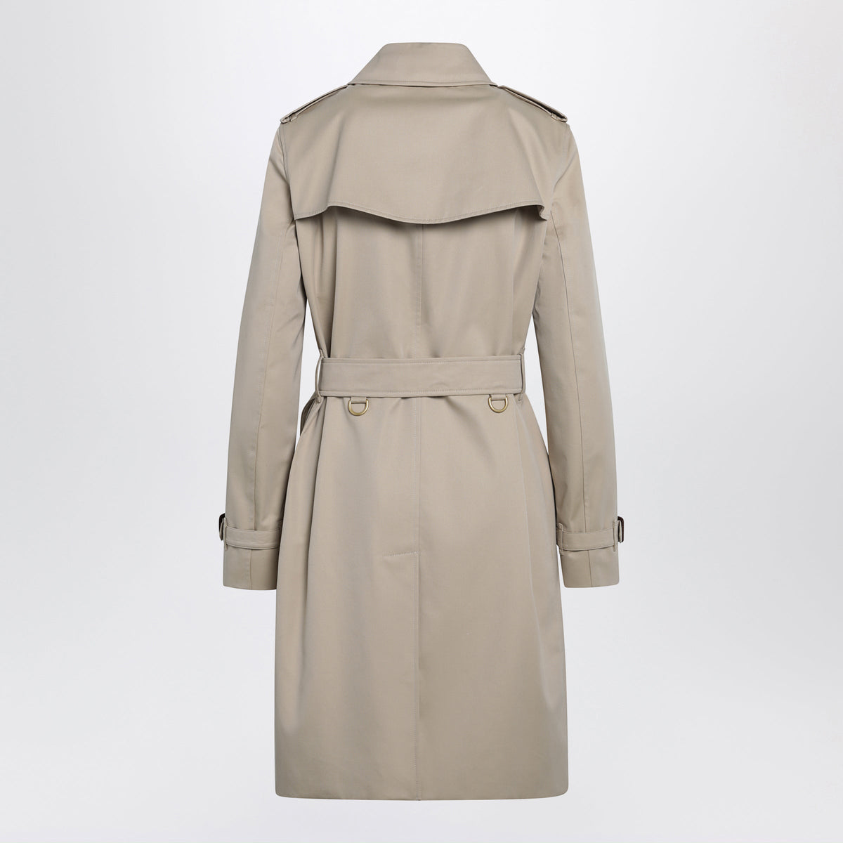 Burberry Beige Double-Breasted Kensington Cotton Trench Coat Women BURBERRY