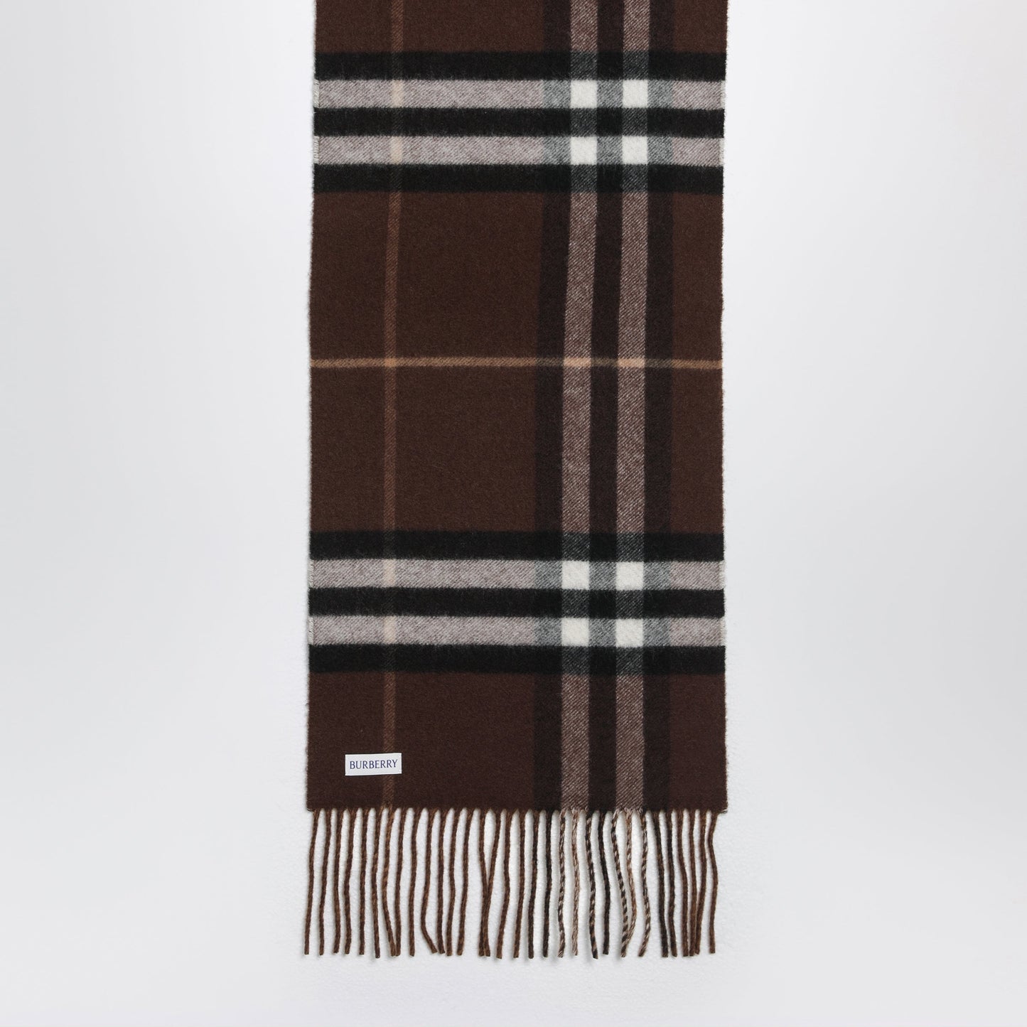 Burberry Reversible Check Cashmere Scarf With Ekd Women BURBERRY