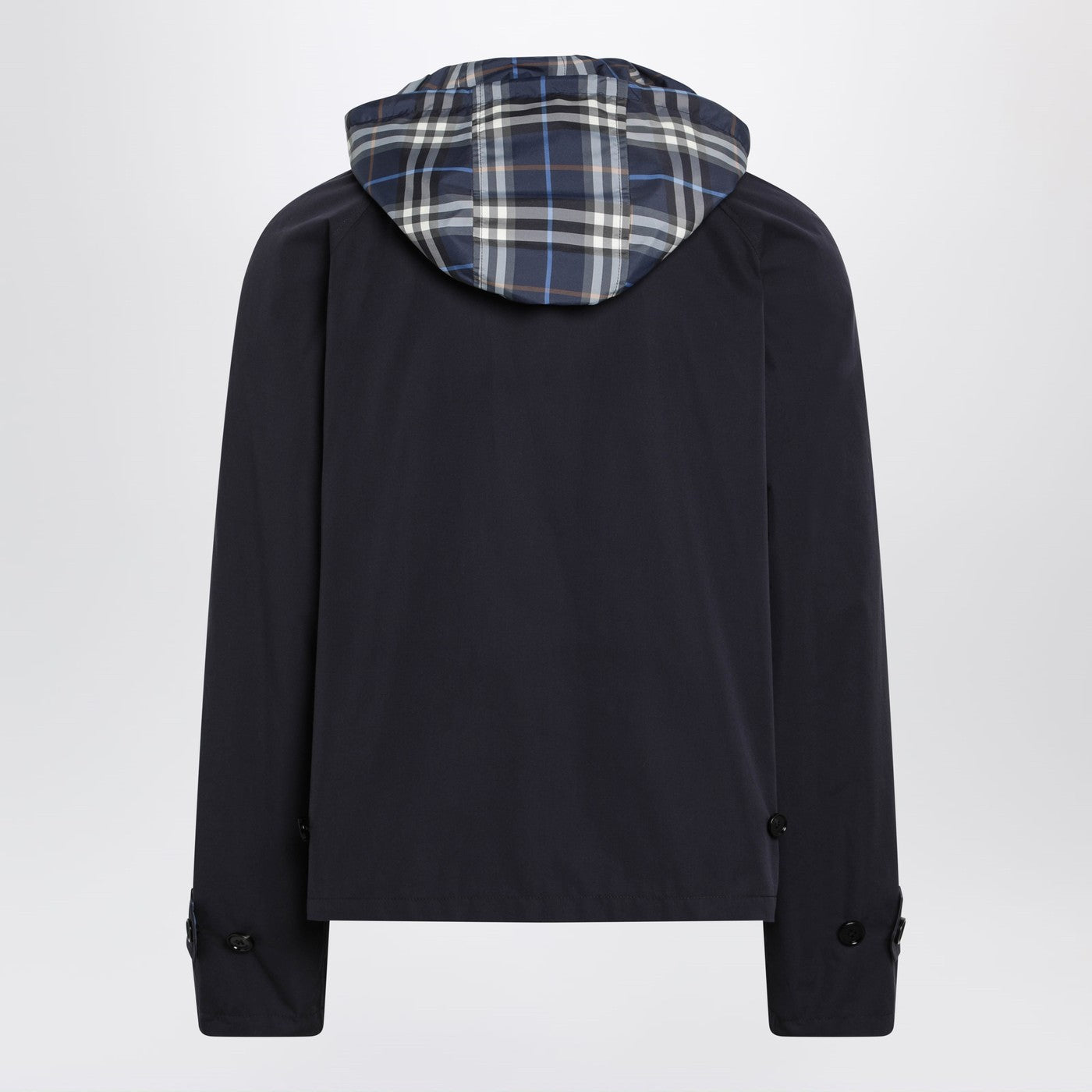 Burberry Blue Reversible Cotton Jacket With Check Pattern Men BURBERRY