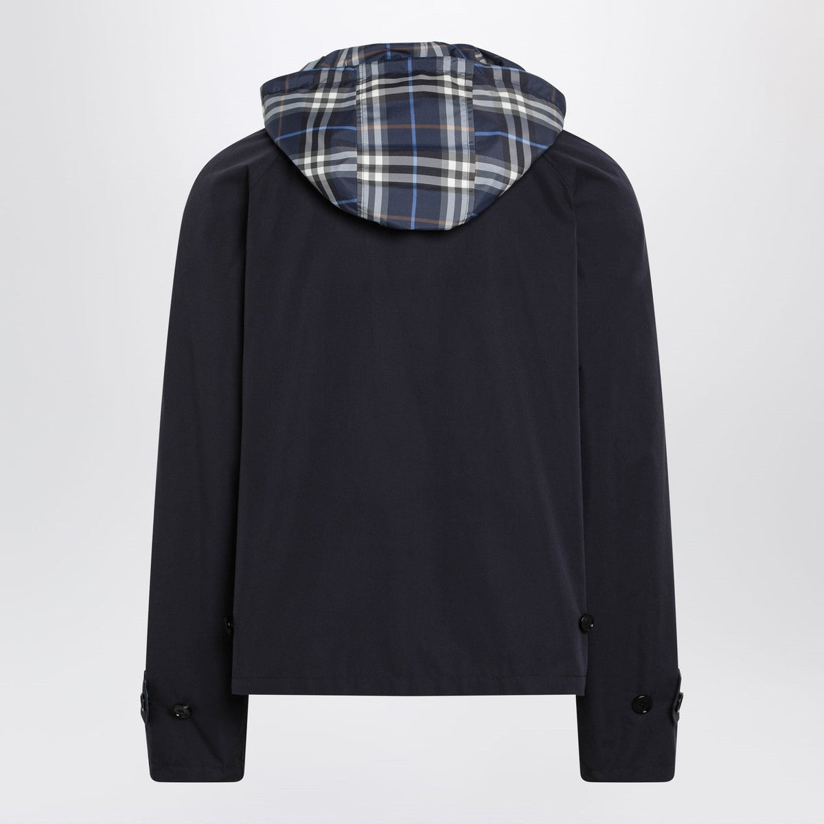 Burberry Blue Reversible Cotton Jacket With Check Pattern Men BURBERRY