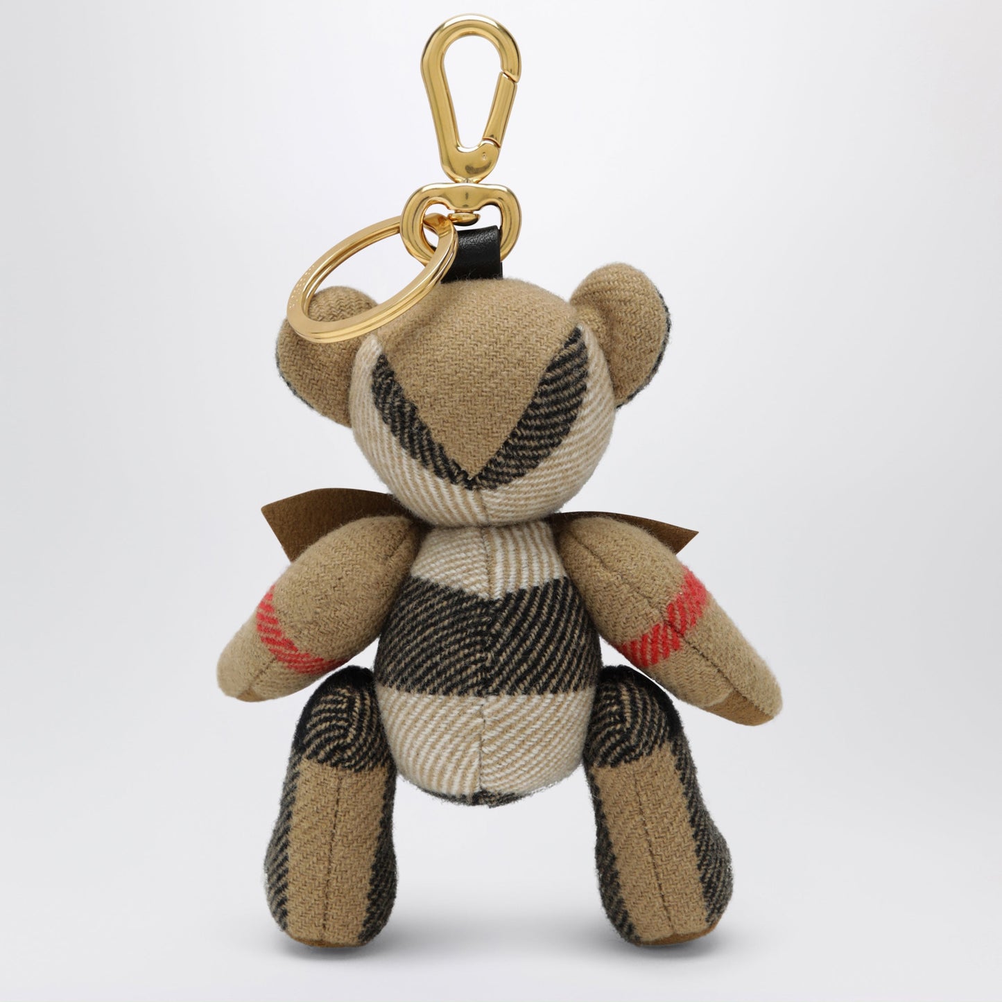 Burberry Thomas Teddy Bear Charm In Check Cashmere, Beige Women BURBERRY