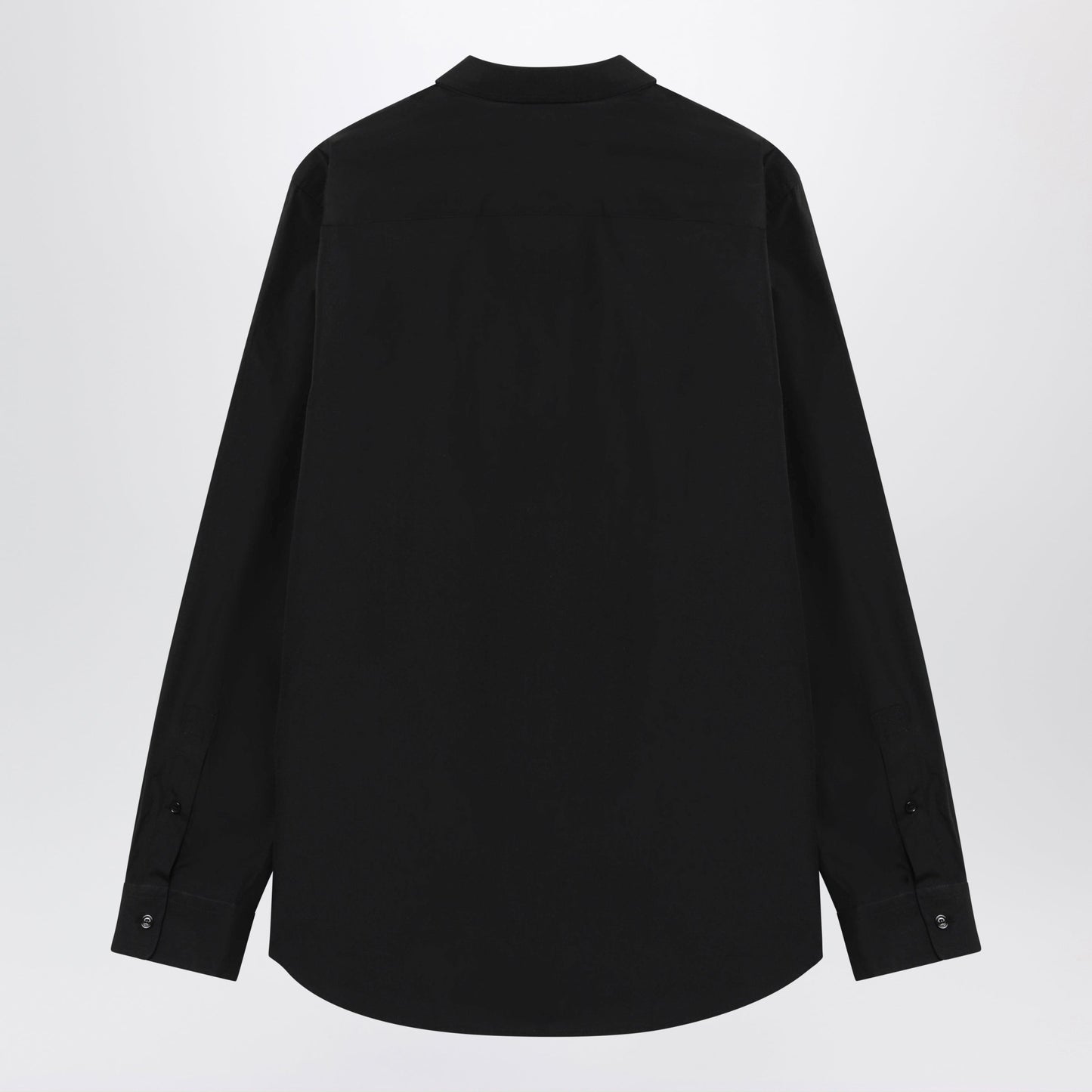 Burberry Classic-Fit Cotton Poplin Shirt With Check Trim, Black Men BURBERRY