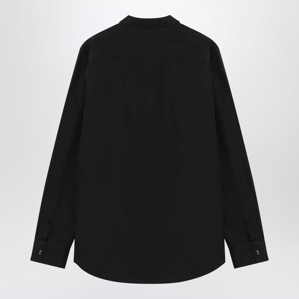 Burberry Classic-Fit Cotton Poplin Shirt With Check Trim, Black Men BURBERRY