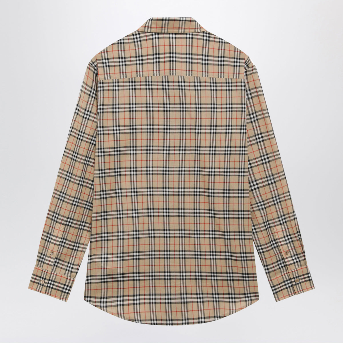 Burberry Beige Cotton Shirt With Check Pattern Women BURBERRY