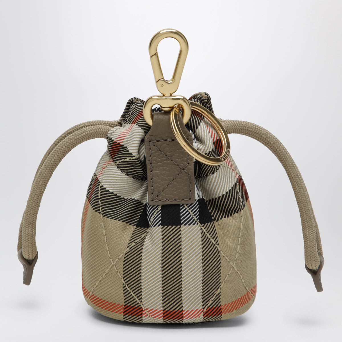 Burberry Horseshoe Bag Charm In Sand Check Women BURBERRY