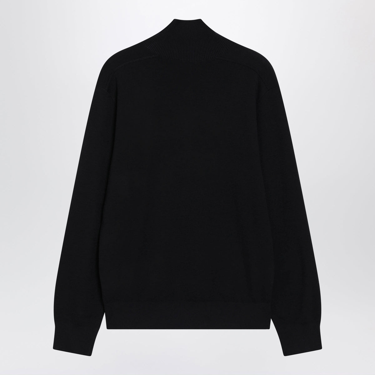 Burberry Navy Blue Wool Sweater With Half Zip Men BURBERRY