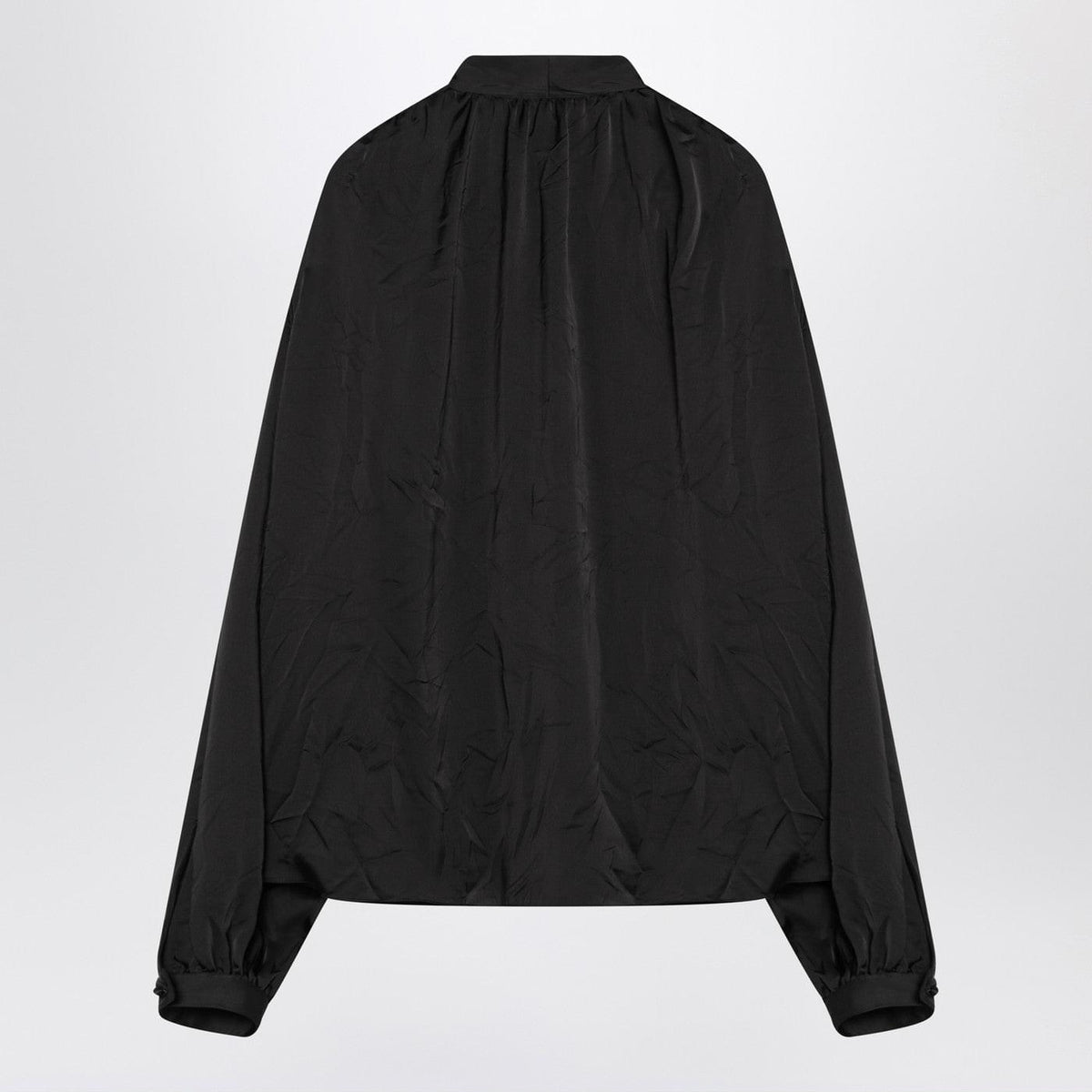 Balenciaga Black Satin Blouse With Bow Women BALENCIAGA