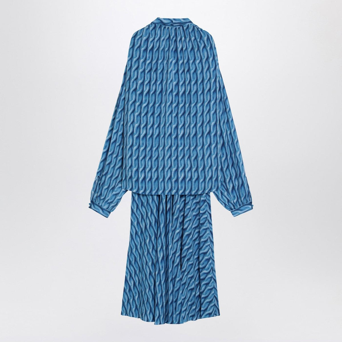 Balenciaga Midi Dress With Bow And Blue Print Women BALENCIAGA