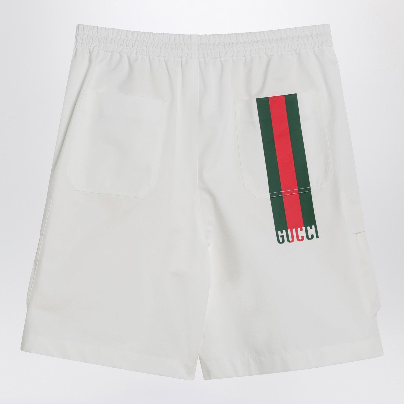 Gucci White Shorts In Cotton Poplin Men GUCCI