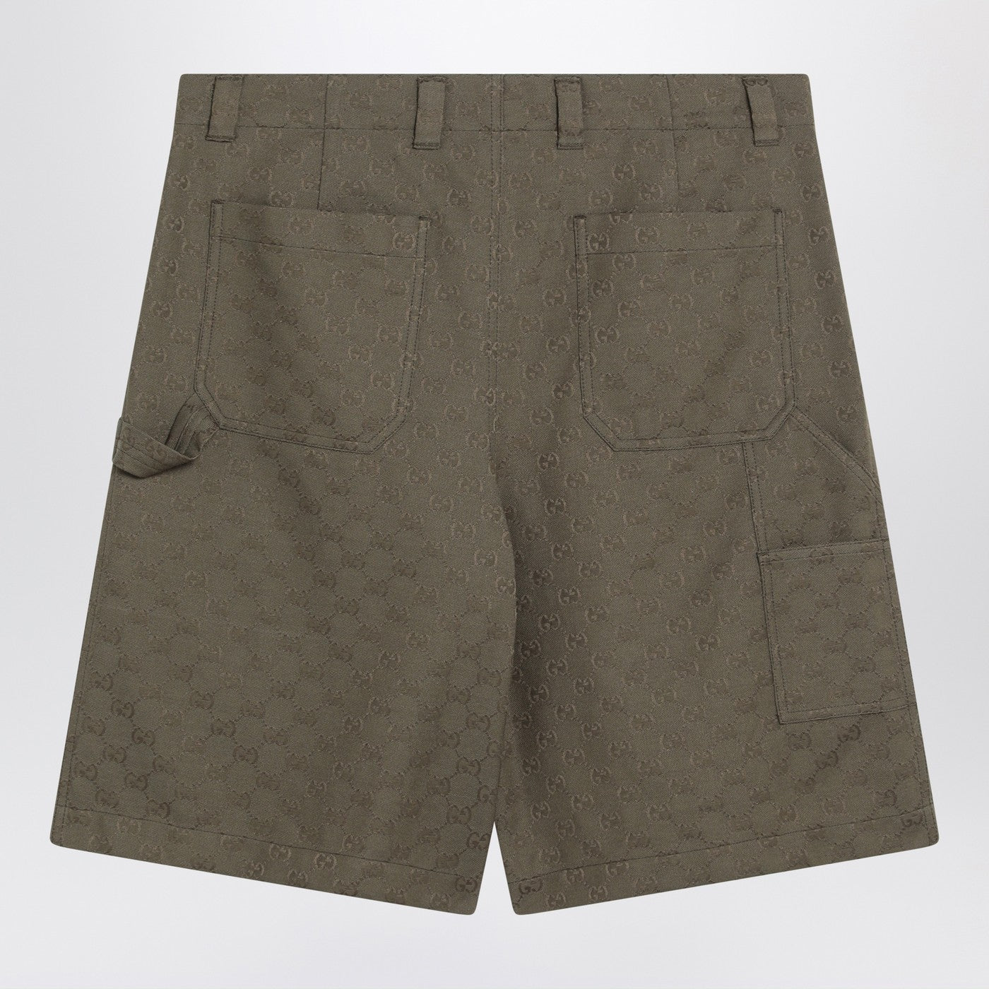 Gucci Forest Green Bermuda Shorts In Gg Fabric Men GUCCI