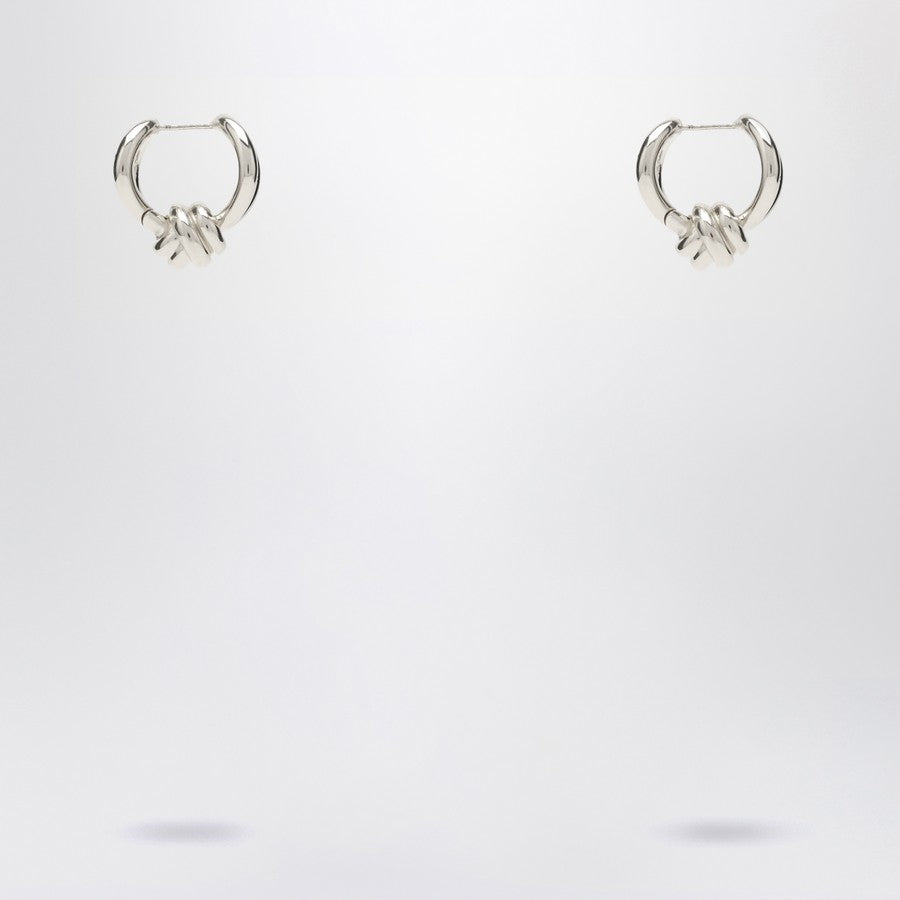 Bottega Veneta Women Silver Earrings With Knot Detail. BOTTEGA VENETA