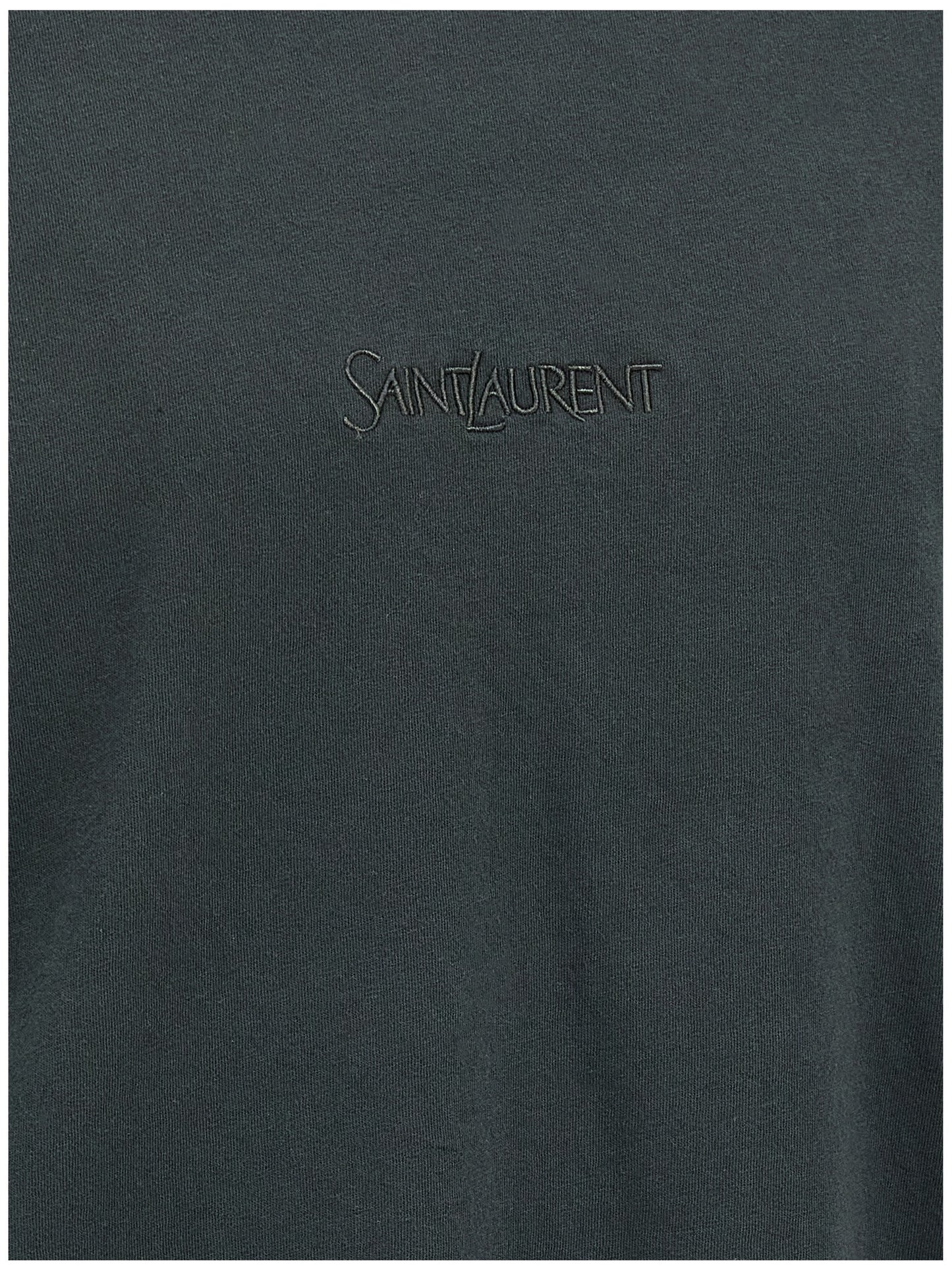 Saint Laurent Men Logo Embroidery T-Shirt SAINT LAURENT