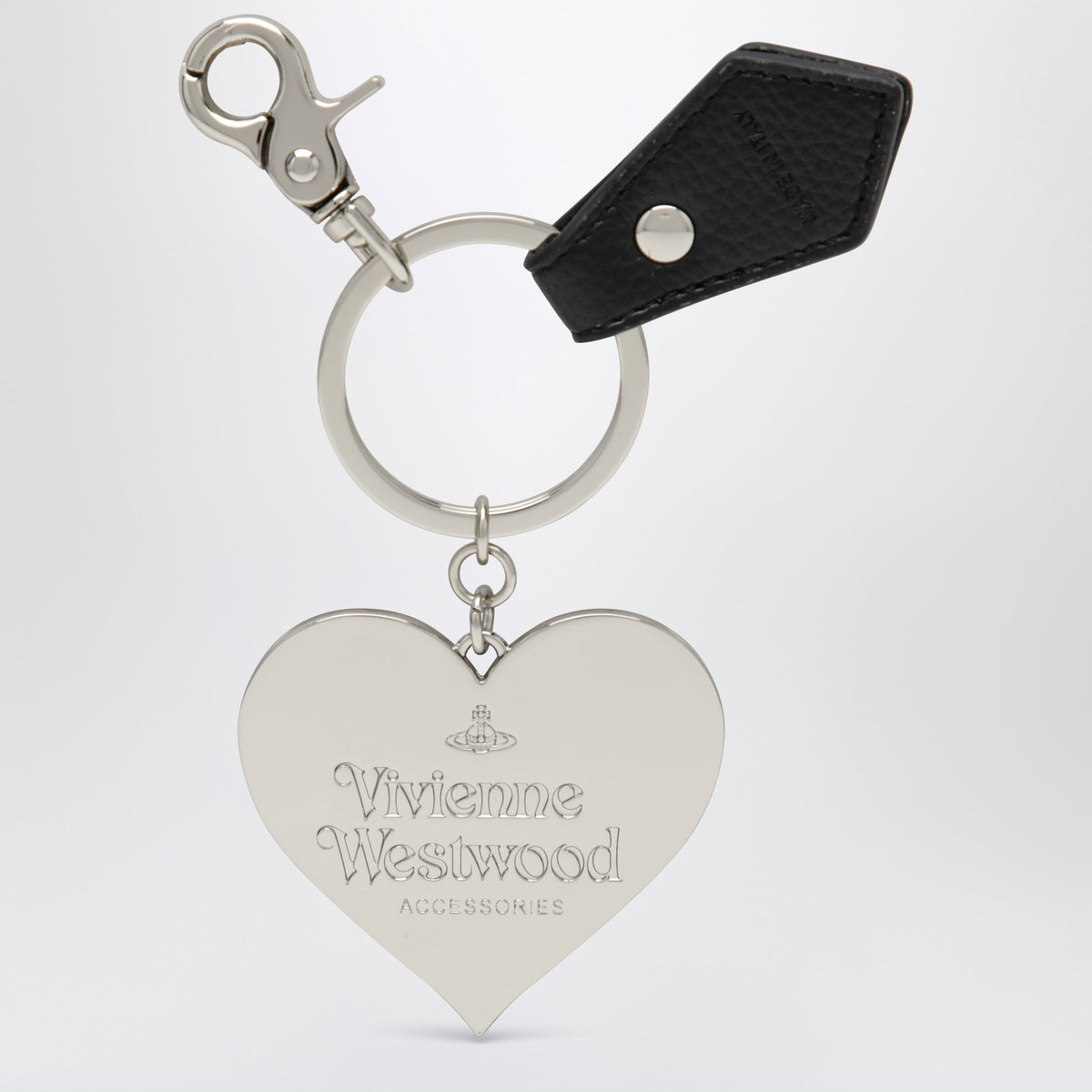 Vivienne Westwood Mirror Heart Orb Heart Keyring In Iron, Black Women VIVIENNE WESTWOOD
