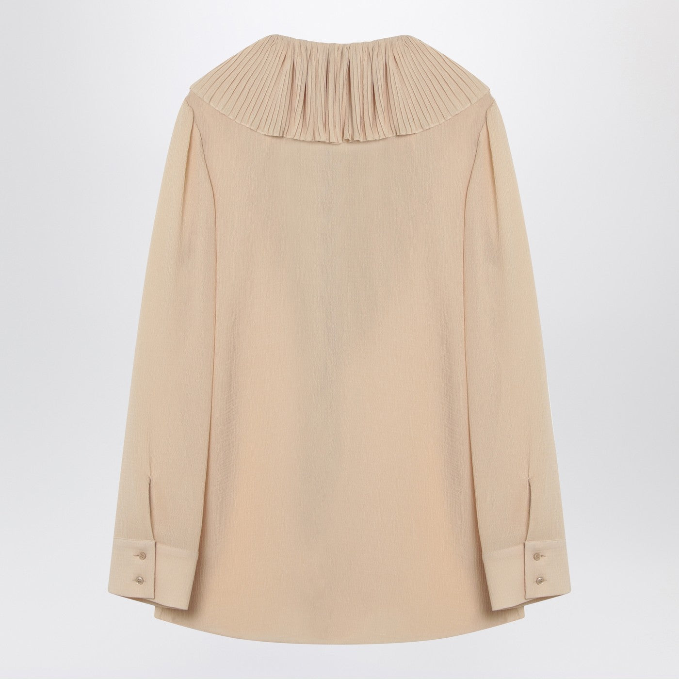 Saint Laurent Beige Ruffled Blouse In Silk Women SAINT LAURENT