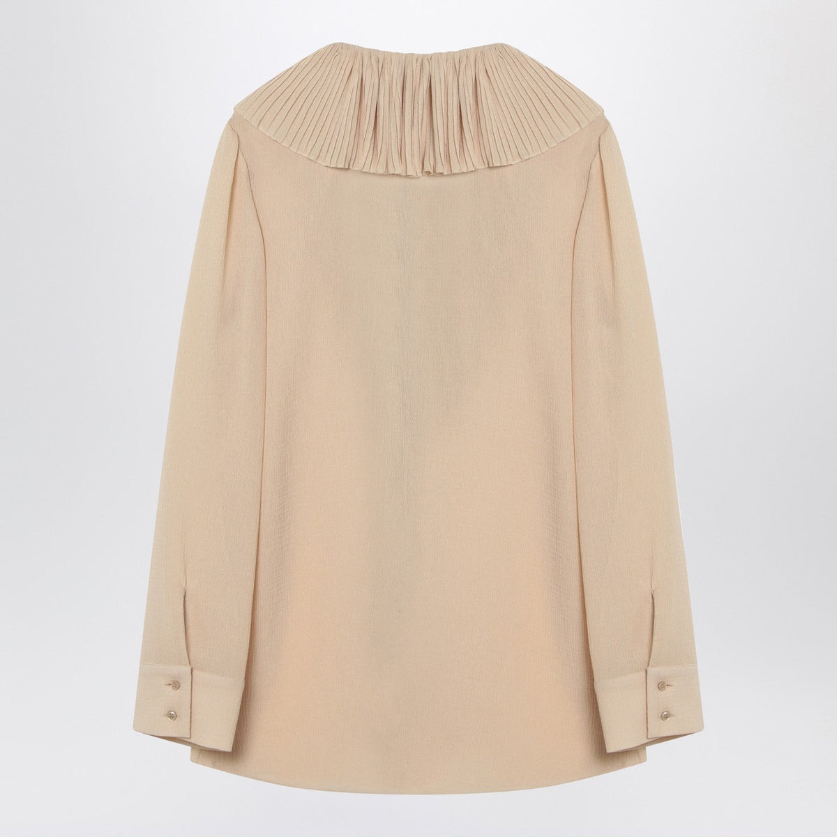 Saint Laurent Beige Ruffled Blouse In Silk Women SAINT LAURENT