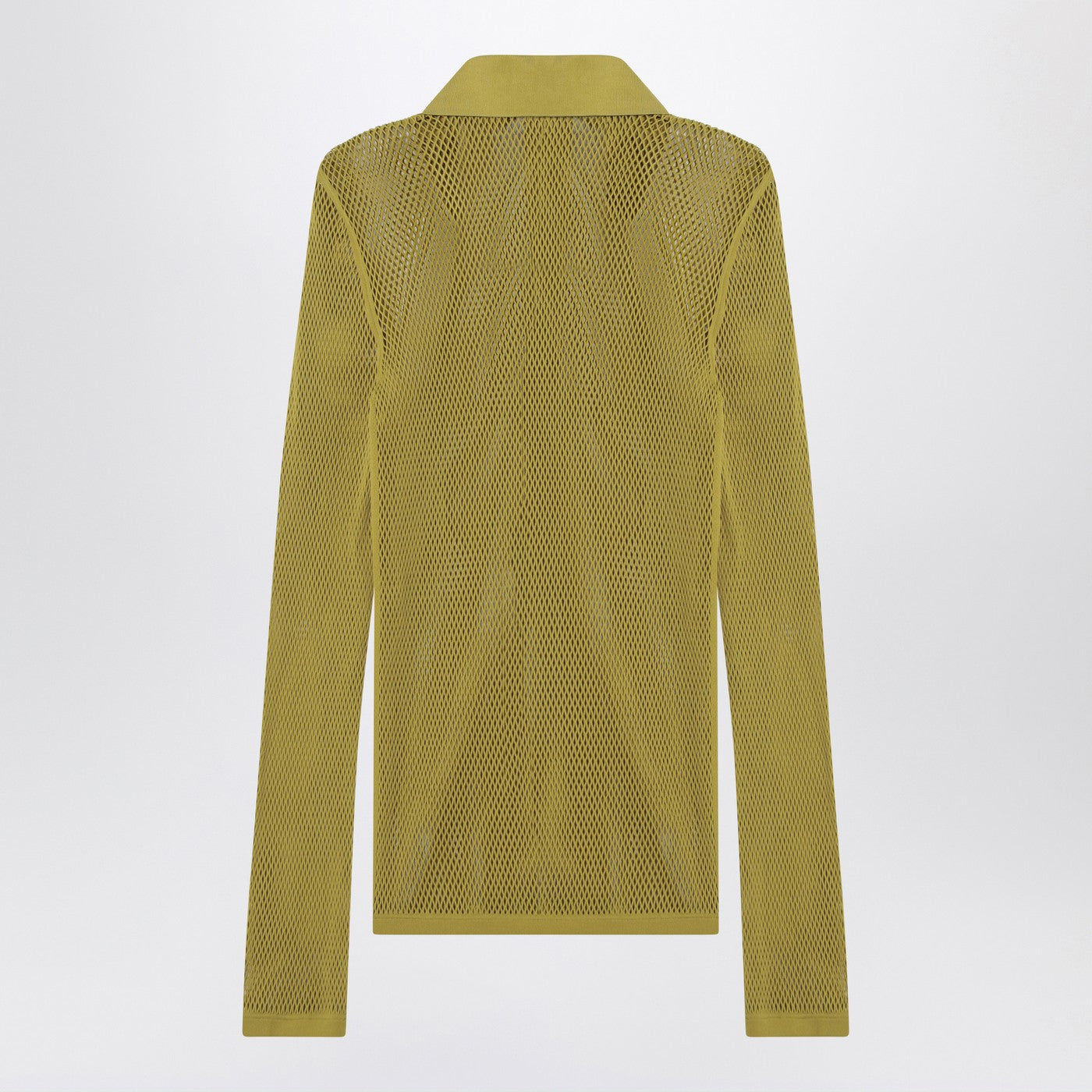 Gucci Pistachio Green Perforated Technical Knit Polo Men GUCCI