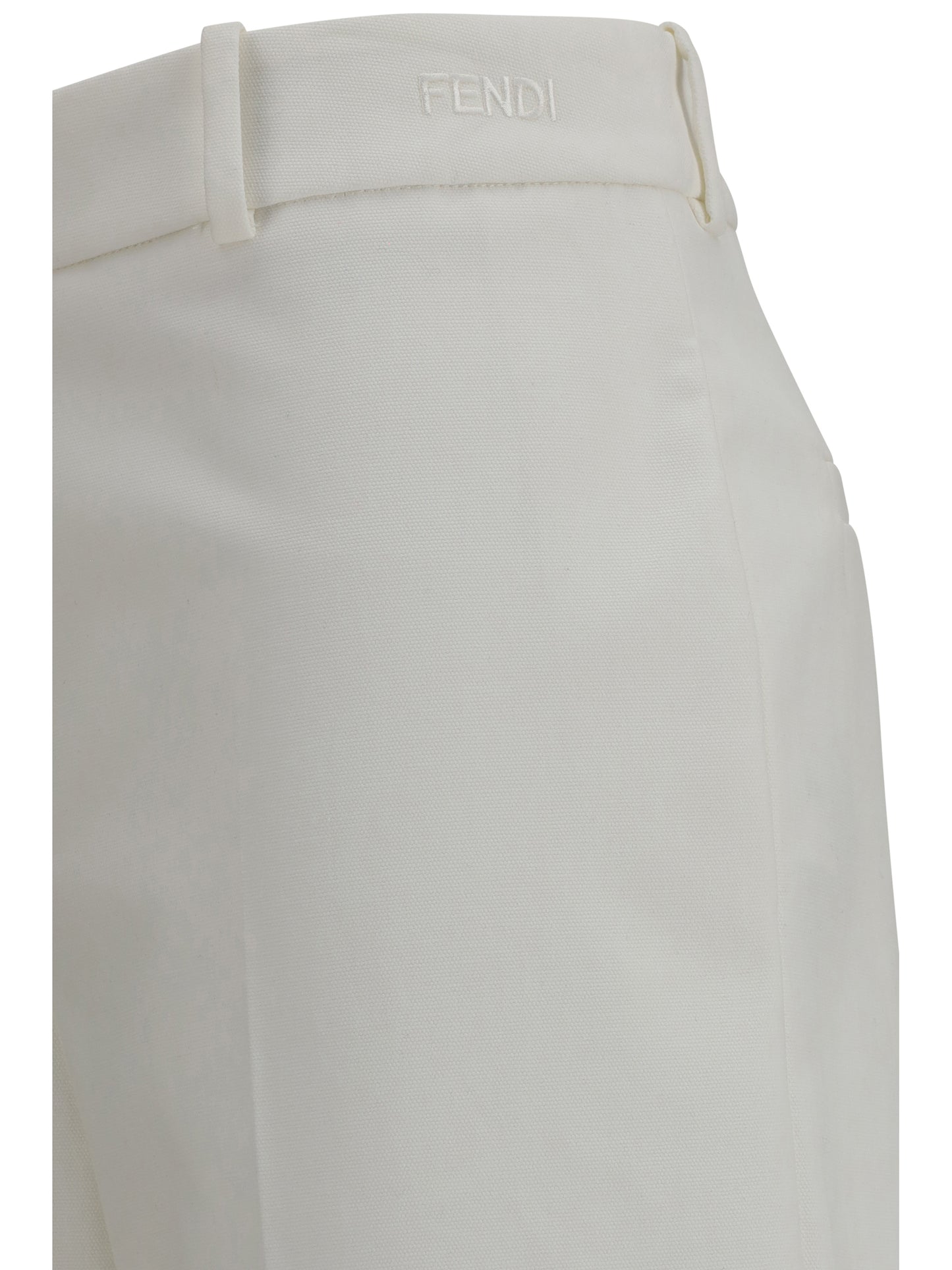 Fendi Women Pants In Cotton With Embroidered Logo FENDI