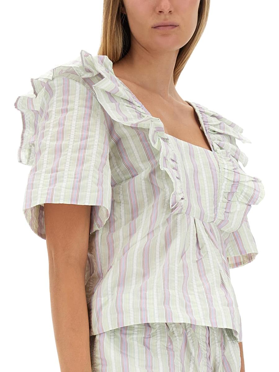 Ganni Women Ruffle Blouse GANNI