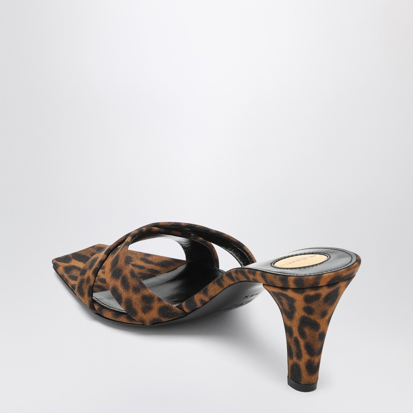 Saint Laurent Mule Jill In Gros-Grain Leopard Print Women SAINT LAURENT