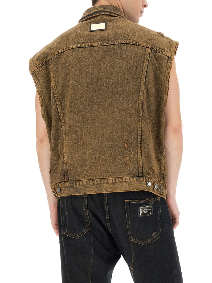 Dolce & Gabbana Men Denim Vest DOLCE & GABBANA