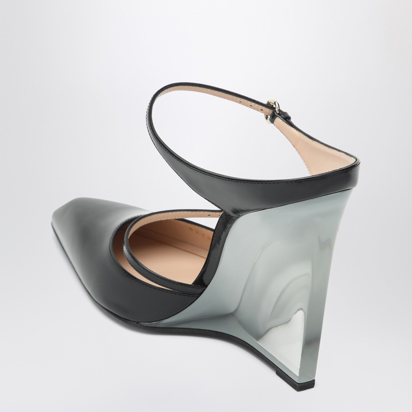 Gucci Black Sabots With Transparent Wedge Women GUCCI