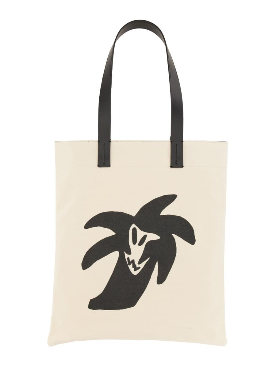 Palm Angels Men Cotton Canvas Shopping Bag PALM ANGELS