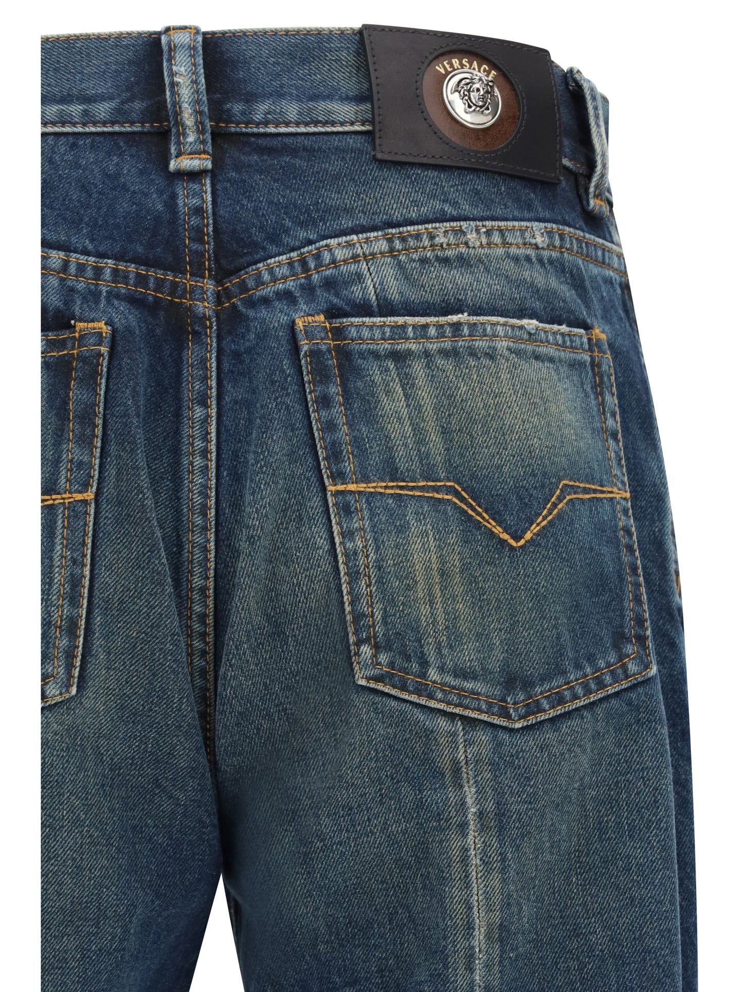 Versace Men Distressed Straight-Leg Jeans VERSACE