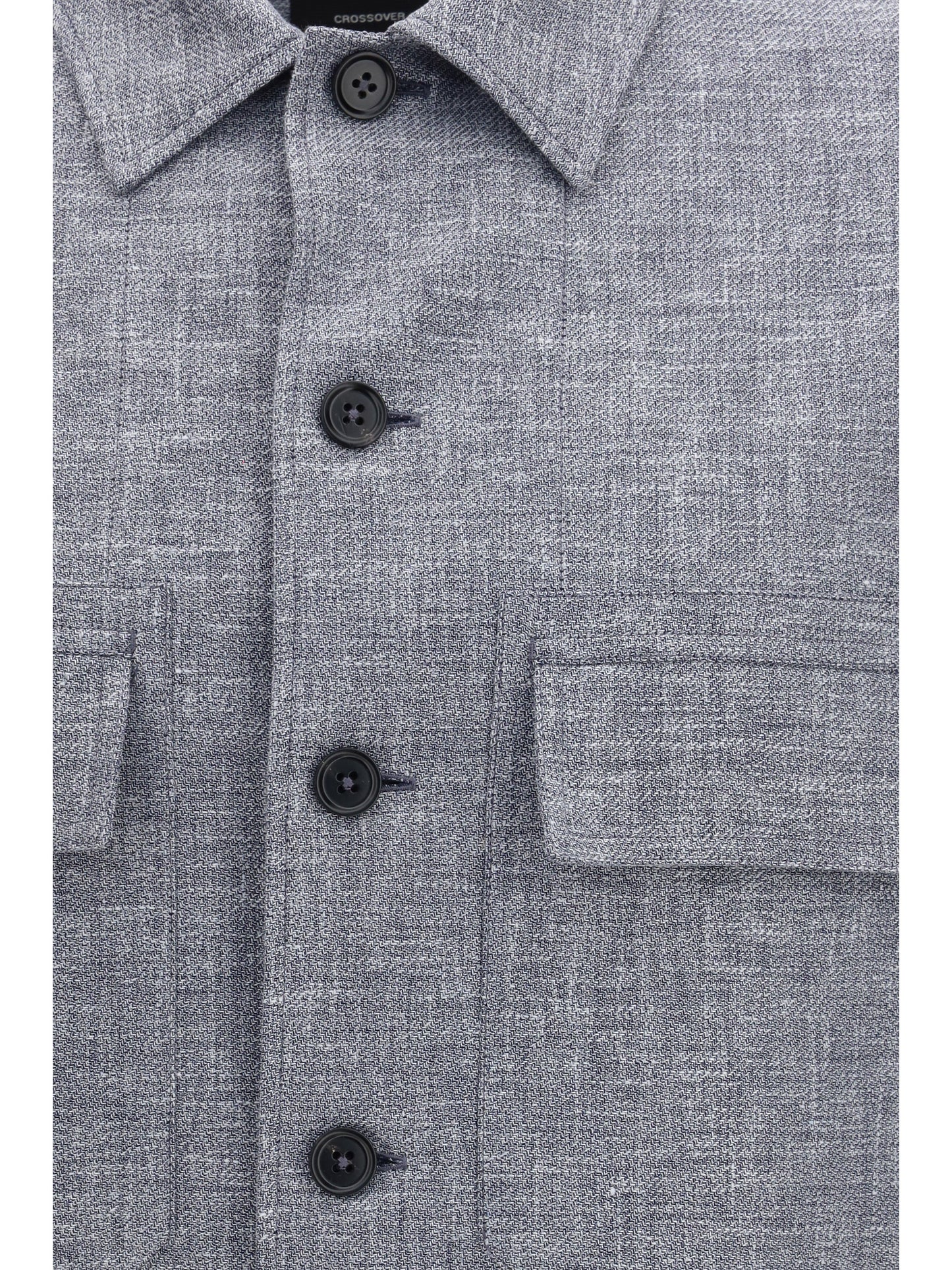 Zegna Men Crossover Shirt Jacket In Linen Wool And Silk ZEGNA