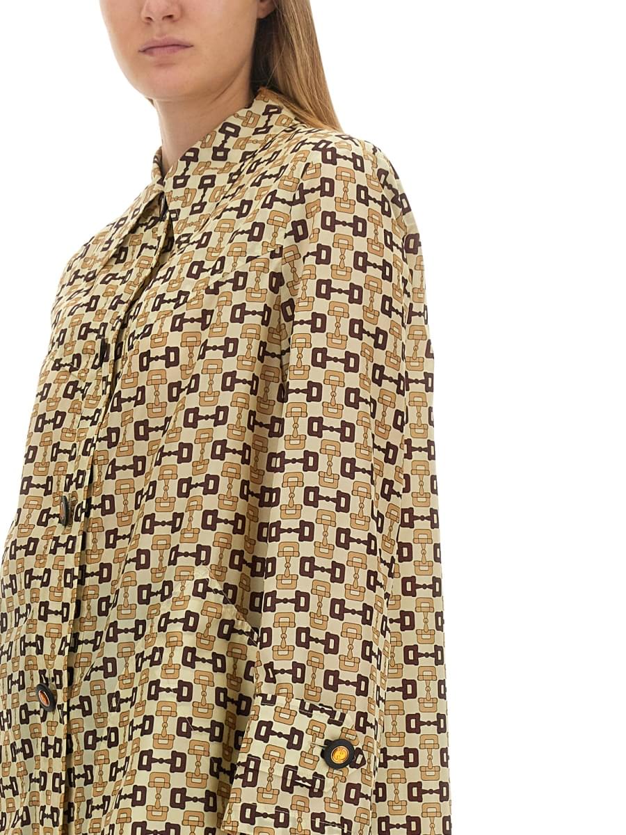 Gucci Women Gucci Women Gucci Horsebit Print Coat GUCCI