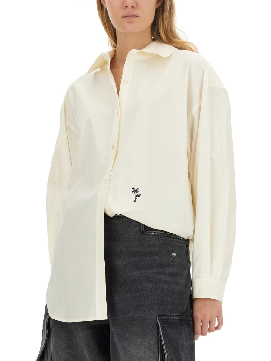 Palm Angels Women Shirt With Embroidered Logo PALM ANGELS