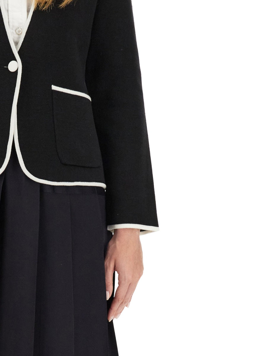 Thom Browne Women Single-Breasted Collarless Jacket THOM BROWNE